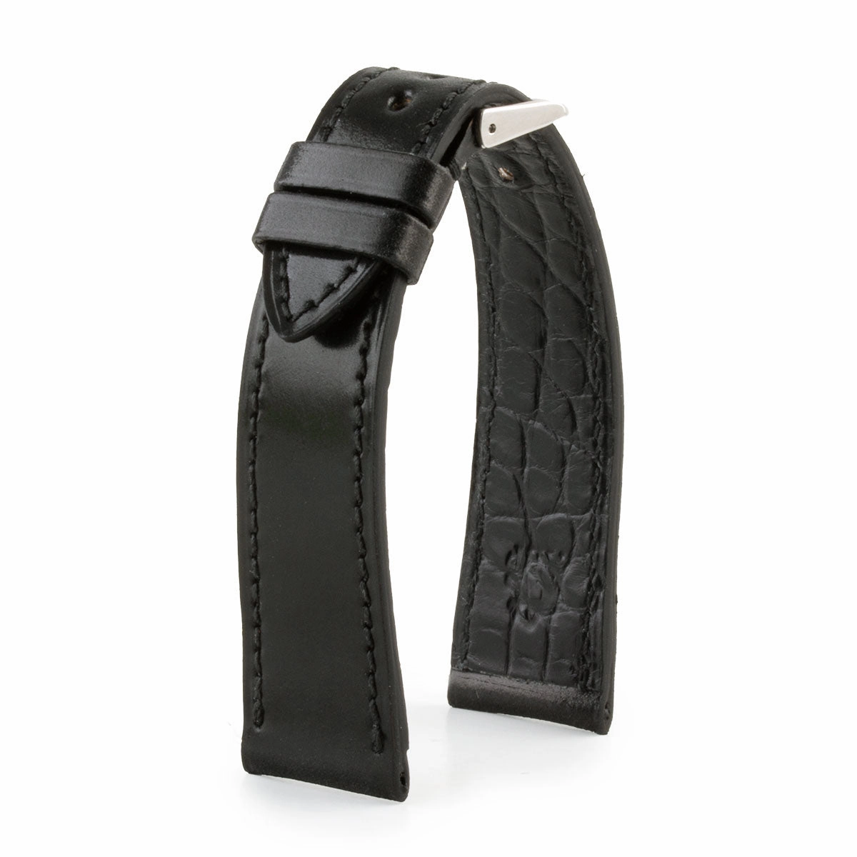 Leather watch strap - Cordovan (black, blue, green, brown, burgundy)