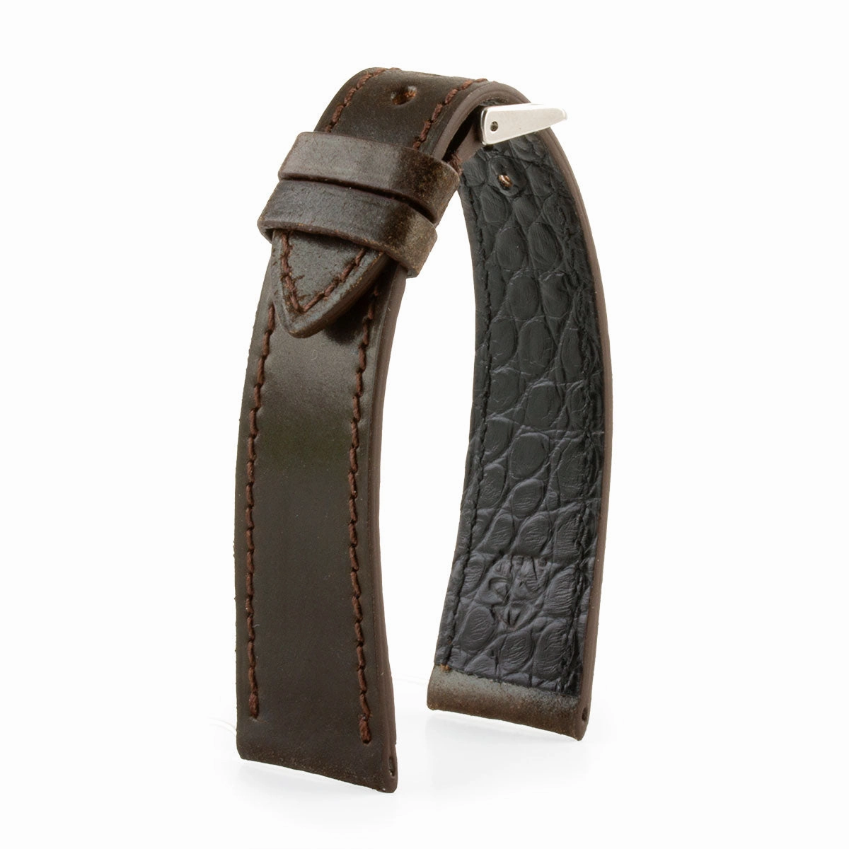 Leather watch strap - Cordovan (black, blue, green, brown, burgundy)