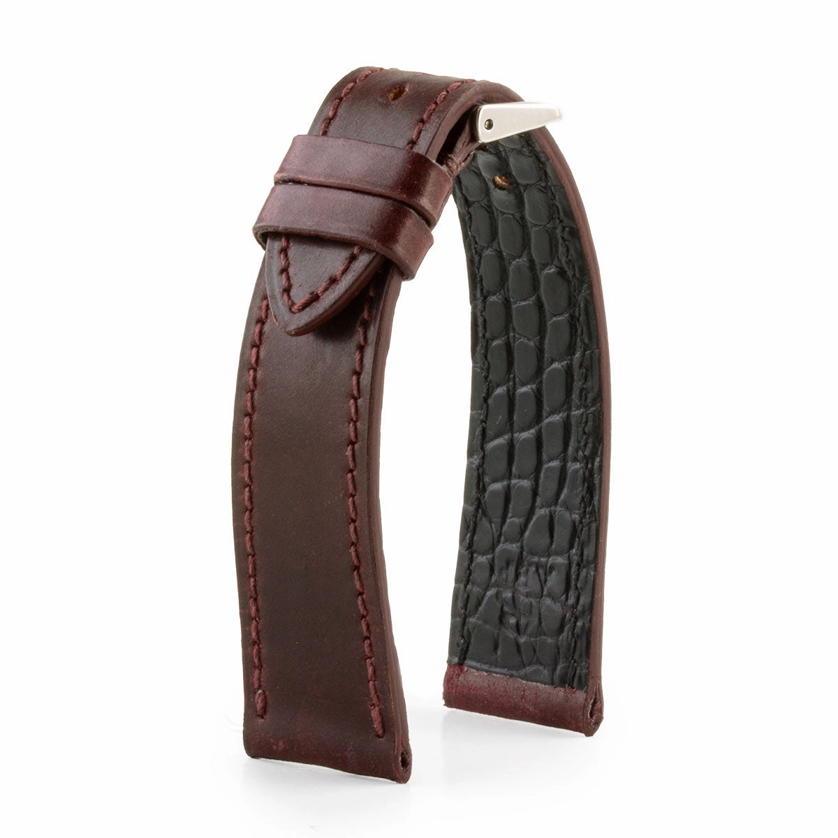 Leather watch strap - Cordovan (black, blue, green, brown, burgundy)