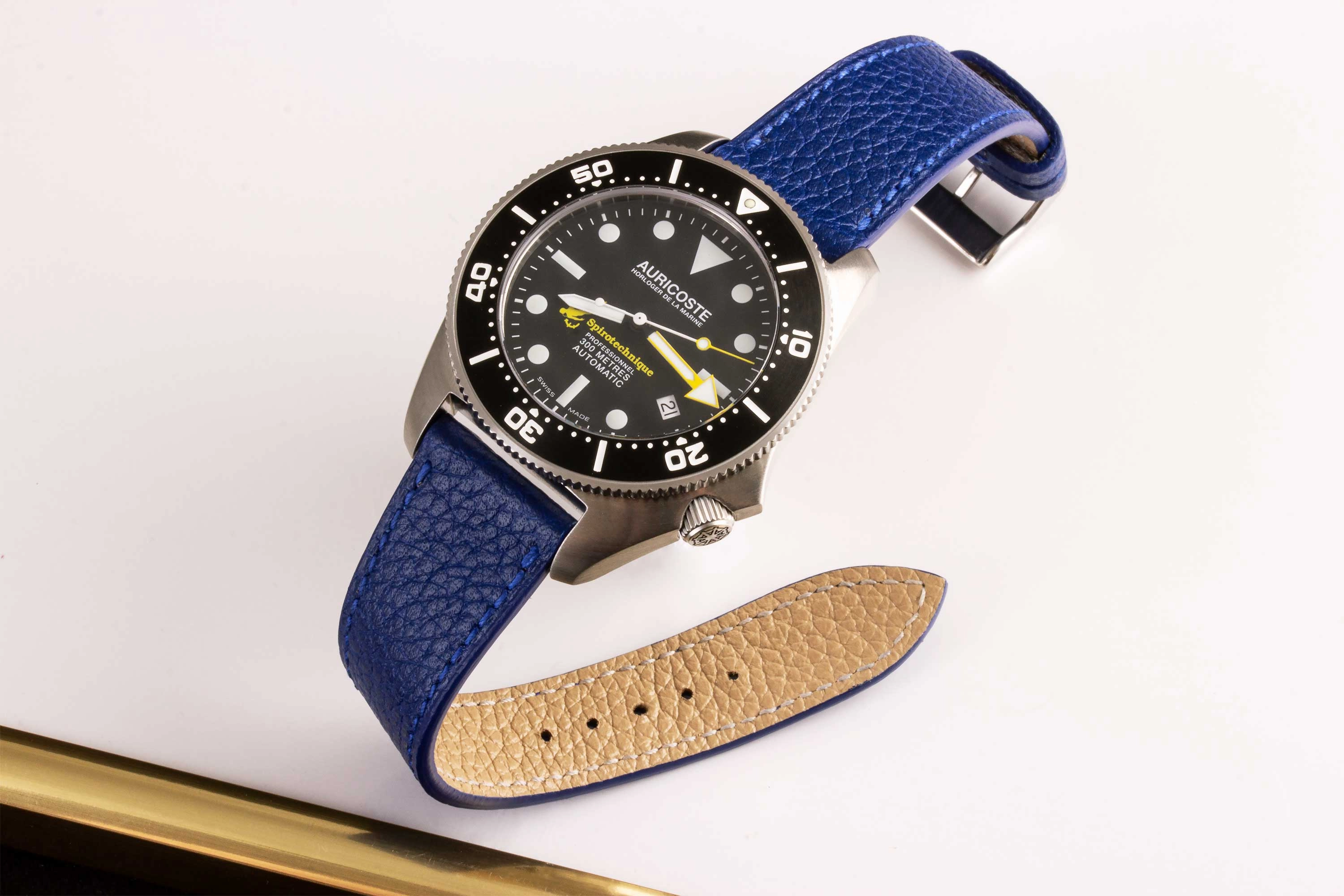 Leather watchband - Buffalo (black, blue, green, brown, kaki...)