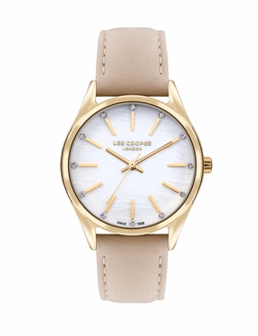 Lee Cooper - LC07871.124 - Women's Super Metal Gold Leather Watch