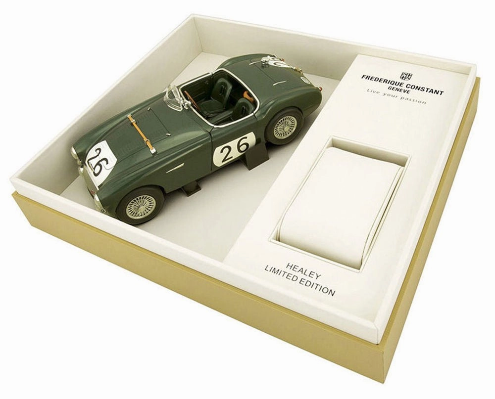 Limited Edition Frederique Constant Classics Vintage Rally Healey COSC Automatic Stainless Steel Green Dial Brown Leather Strap Mens Watch FC-301HGRS5B6