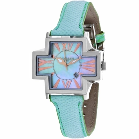 Locman Women's Watch - Italy Plus MOP Dial Blue Leather Strap | 181MOPSK/SKKS