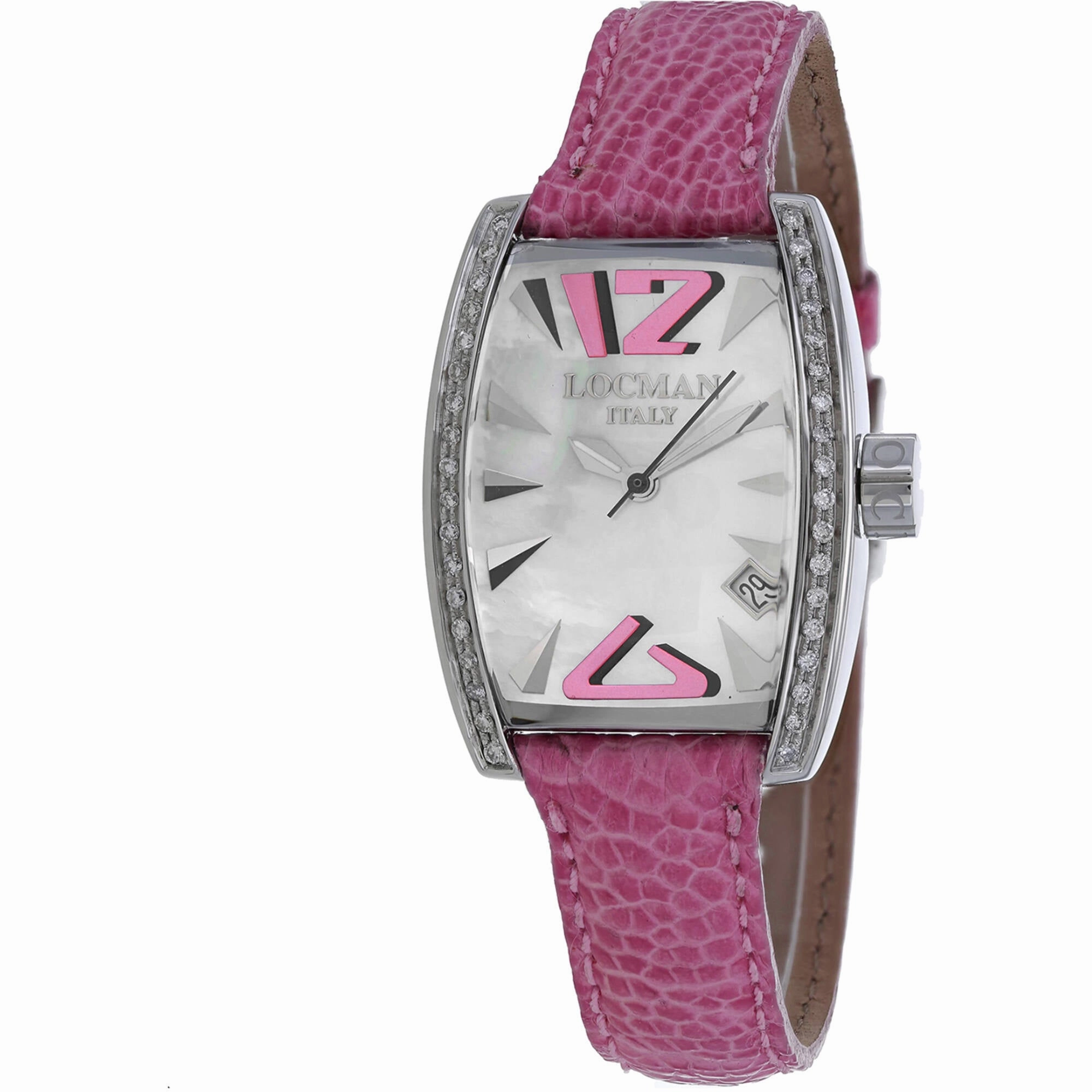 Locman Women's Watch - Panorama Mother of Pearl Dial Pink Leather Strap | 151MOPPKD