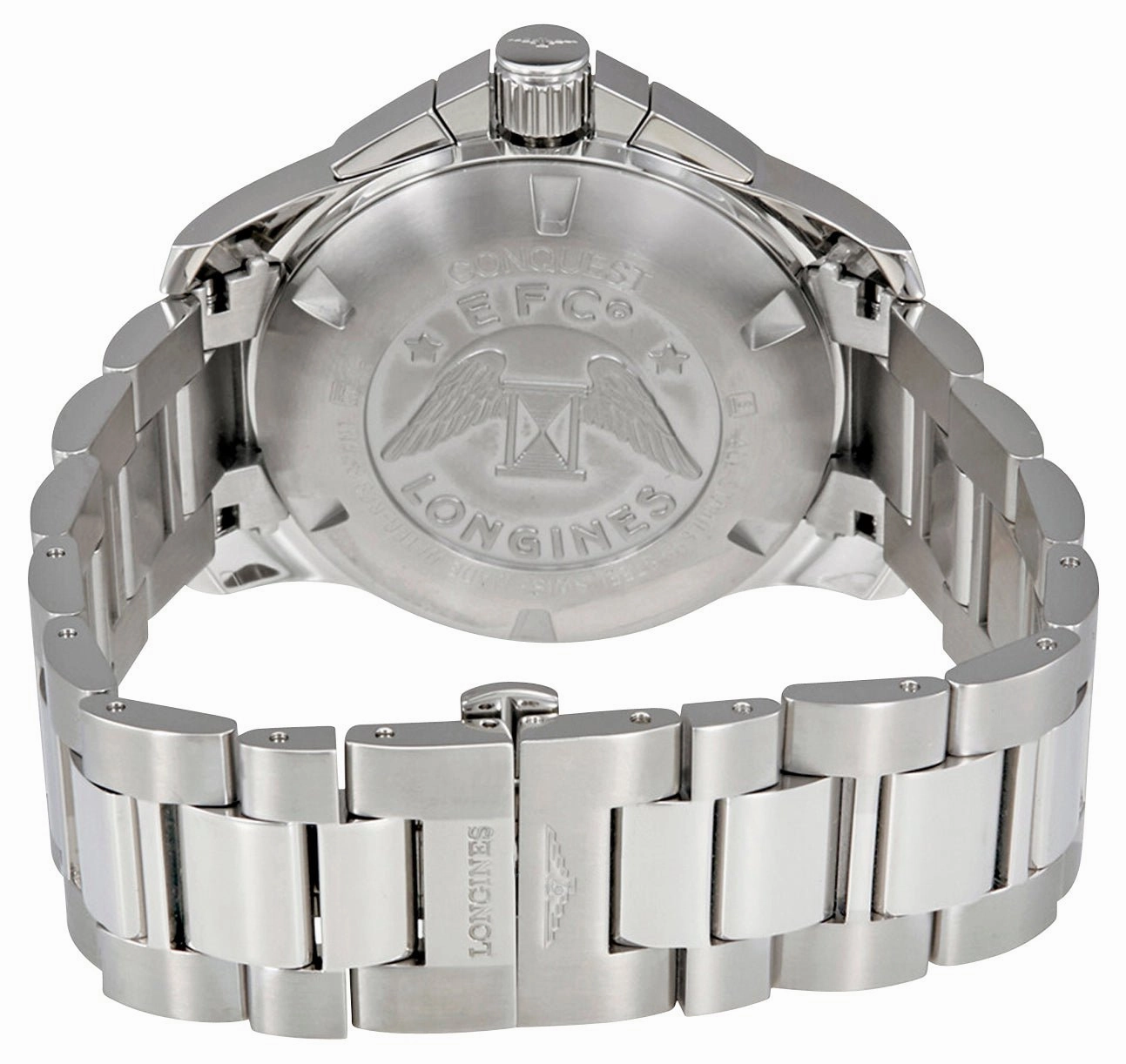Longines Conquest Automatic Chronograph Stainless Steel Black Dial Date Divers Mens Watch L3.801.4.56.6