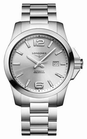 Longines Conquest Automatic Stainless Steel Silver Dial Date Divers Mens Watch L3.778.4.76.6