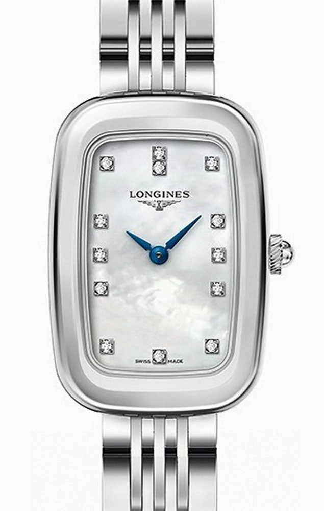 Longines Equestrian Stainless Steel Mother-Of-Pearl Dial Diamonds Quartz Womens Watch L6.140.4.87.6