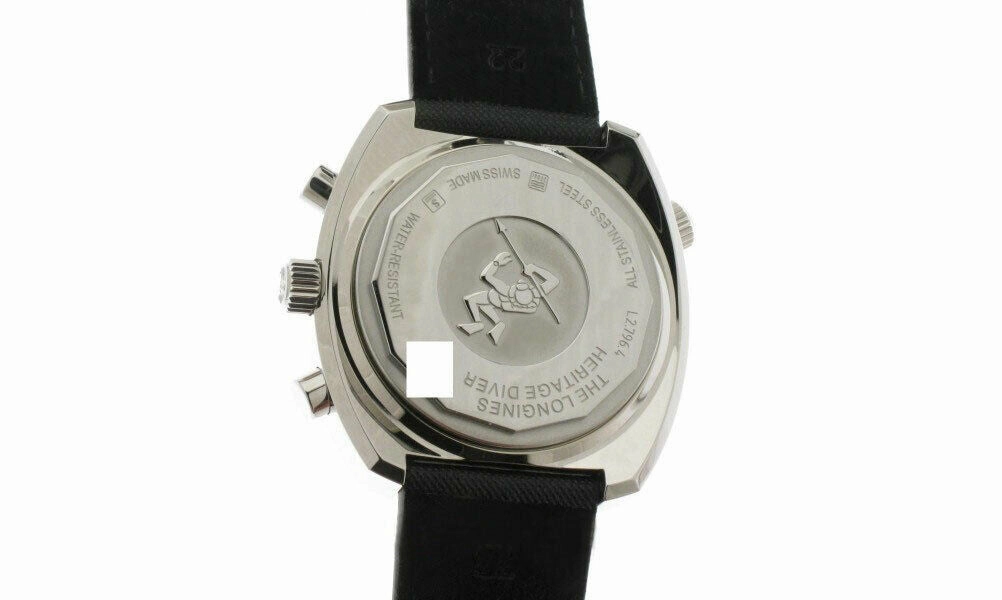 Longines Heritage Diver Automatic Chronograph Steel Mens Strap Watch Date L2.796.4.52.0