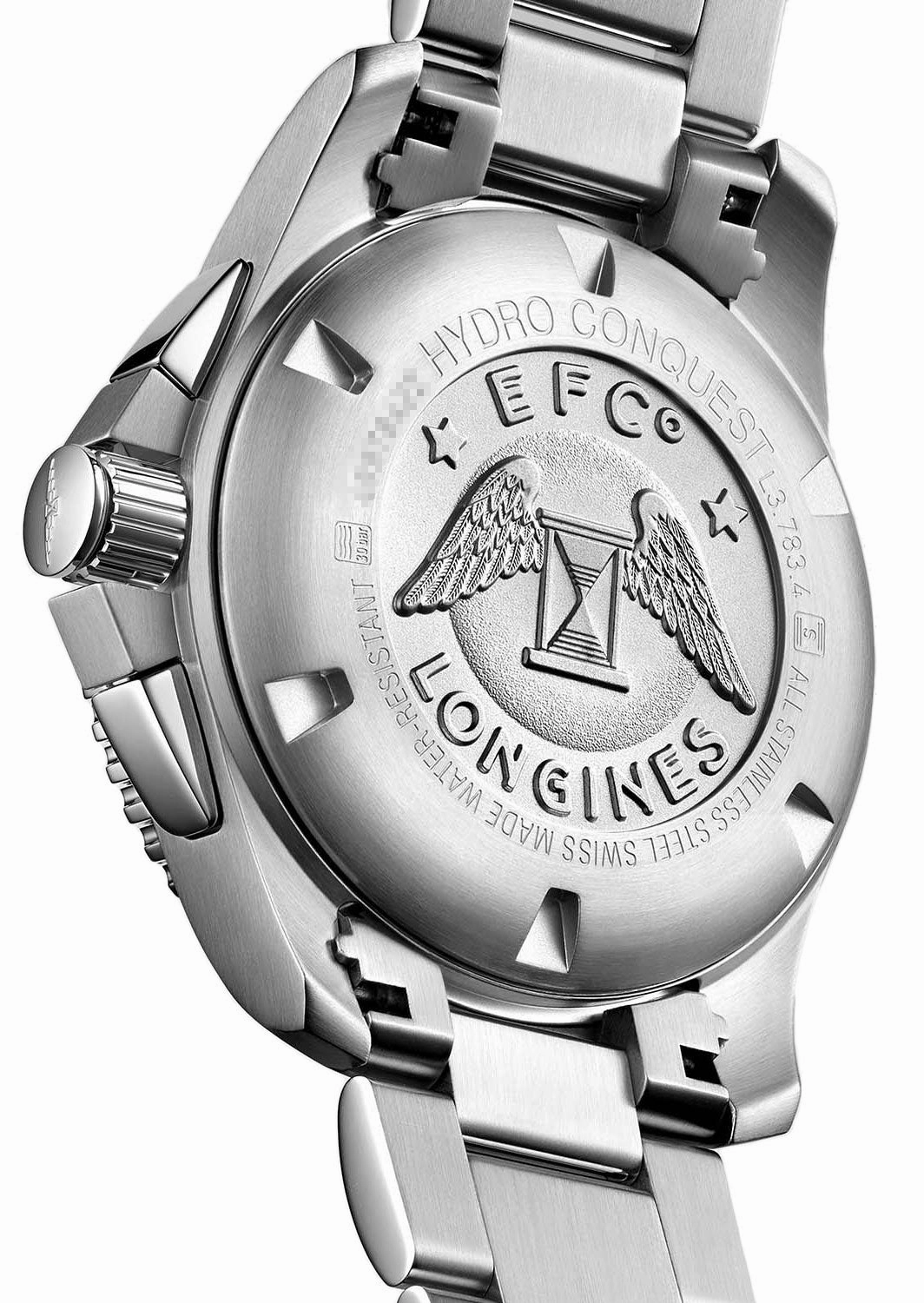 Longines HydroConquest Automatic Chronograph Stainless Steel Black Dial Date Divers Mens Watch L3.783.4.56.6