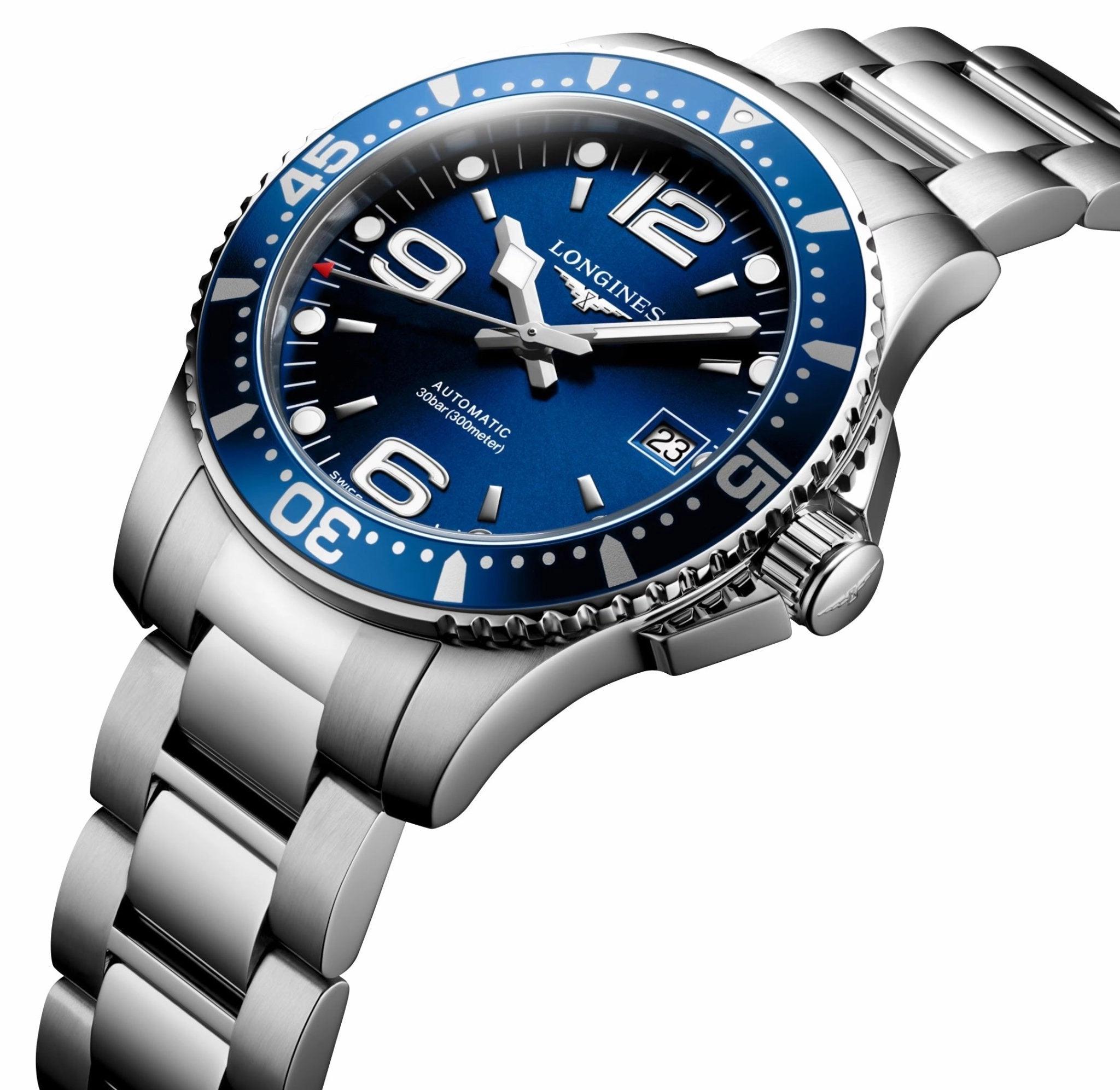 Longines HydroConquest Automatic Stainless Steel Blue Dial Date Divers Mens Watch L3.741.4.96.6