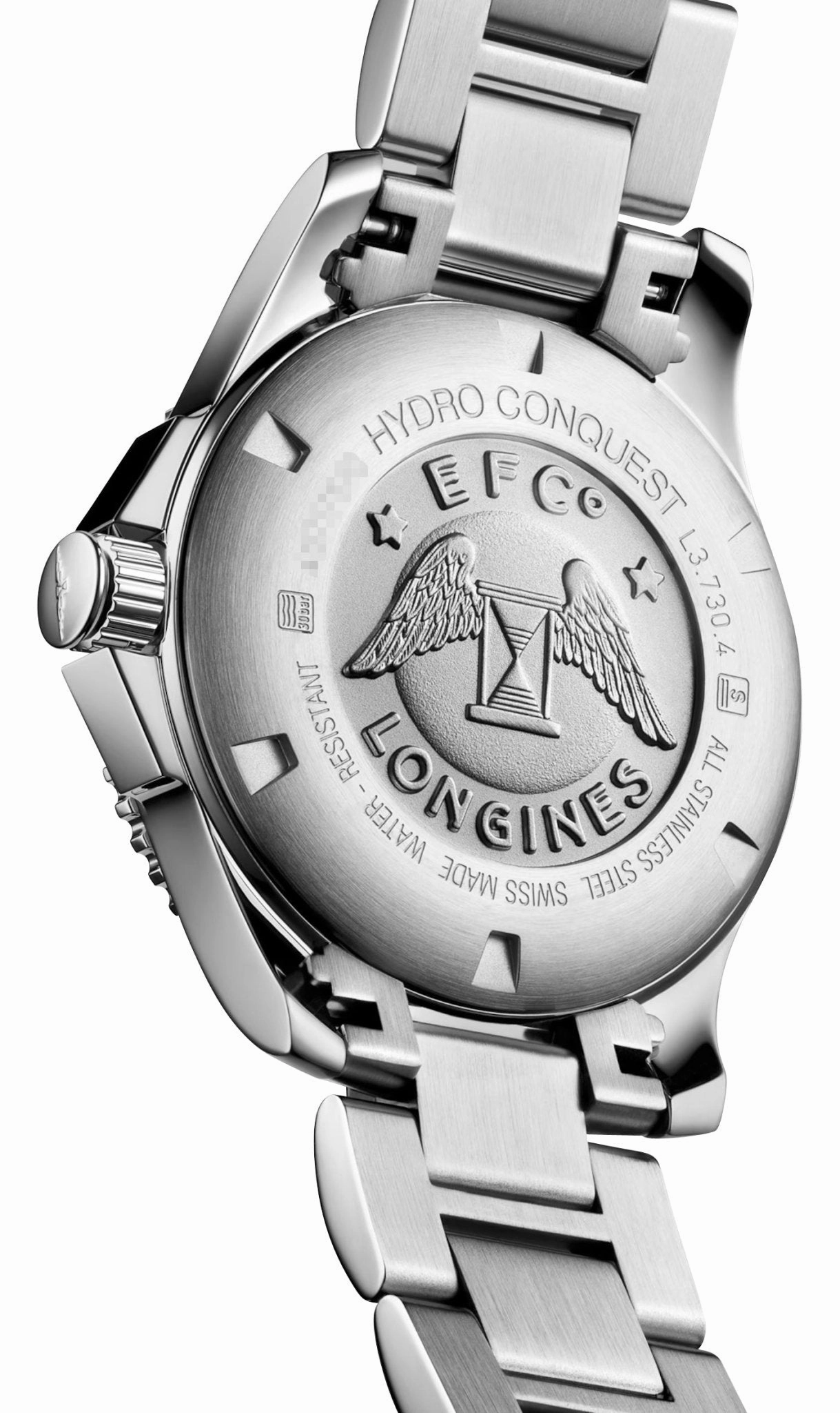 Longines HydroConquest Stainless Steel Black Dial Date Divers Quartz Mens Watch L3.730.4.56.6