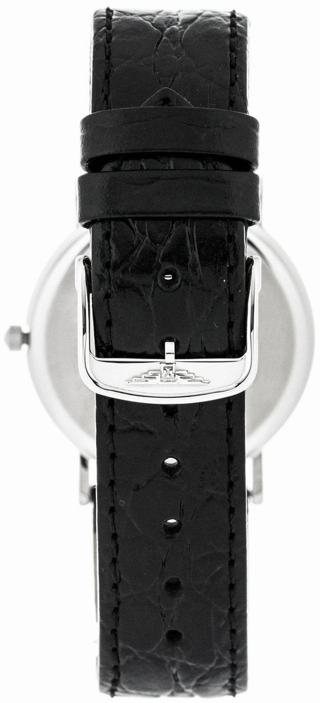 Longines Presence Stainless Steel White Dial Black Leather Strap Date Quartz Unisex Watch L4.720.4.12.2