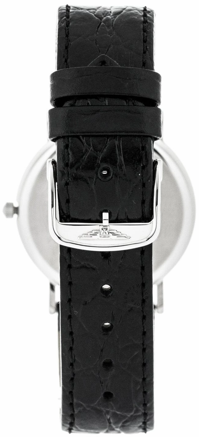 Longines Presence Stainless Steel White Dial Black Leather Strap Date Quartz Unisex Watch L4.720.4.12.2