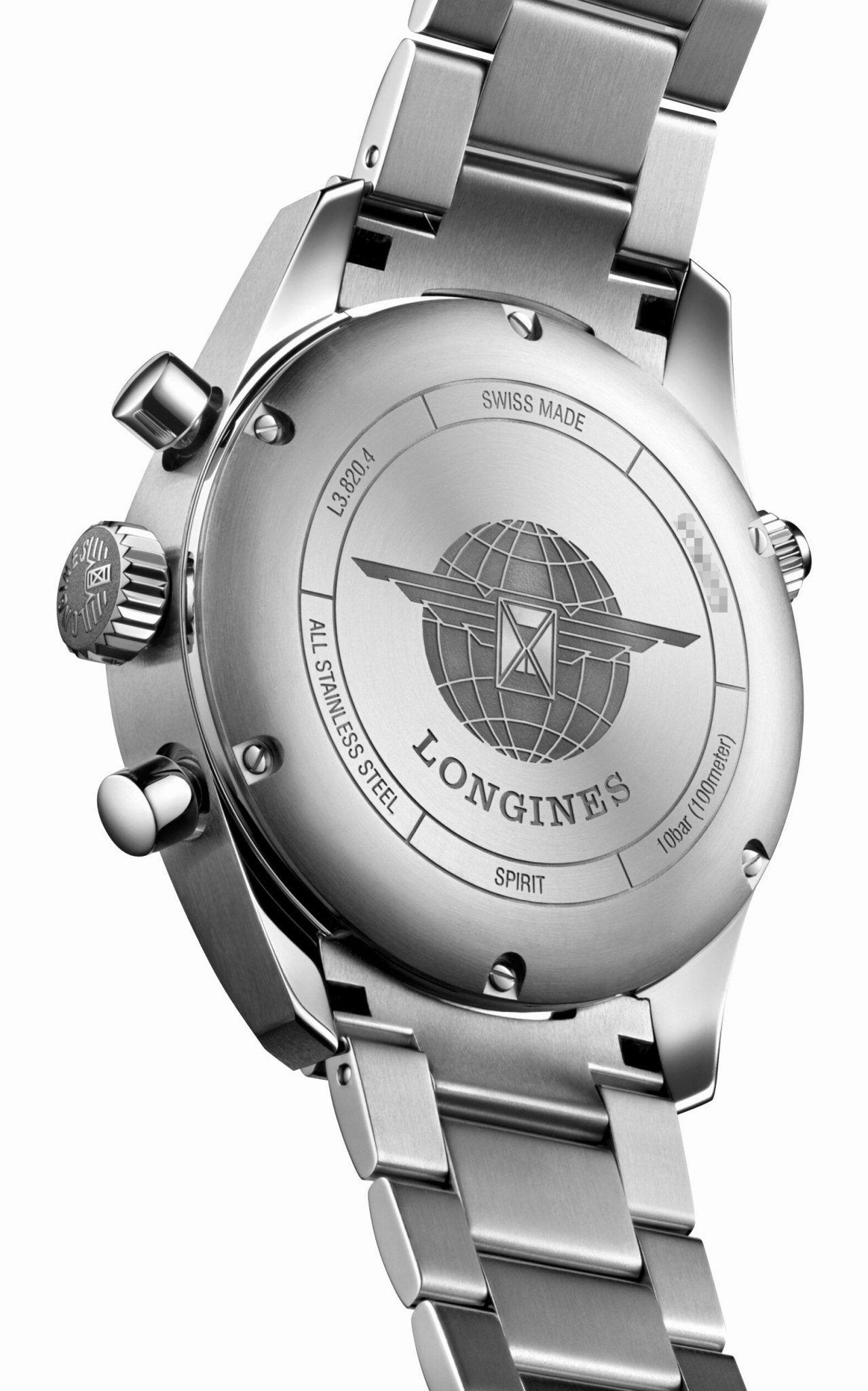 Longines Spirit Automatic Chronometer Chronograph Stainless Steel Blue Dial Date Mens Watch L3.820.4.93.6