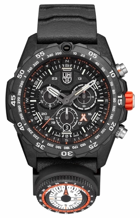 Luminox Bear Grylls Survival Chronograph CARBONOX  Black Dial Black Rubber Strap Compass Date Divers Quartz Mens Watch XB.3741