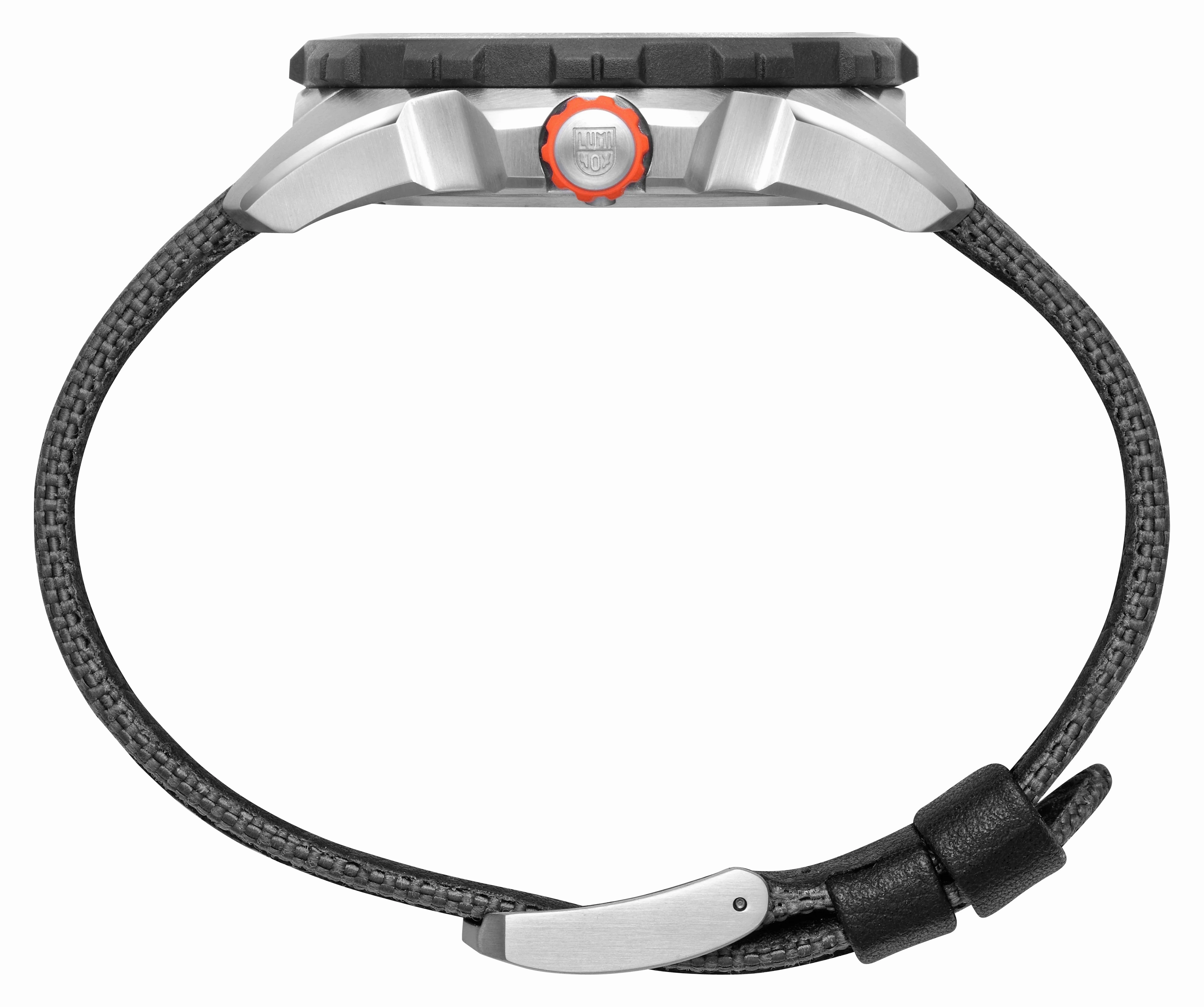Luminox Bear Grylls Survival GMT Stainless Steel Black Dial Gray Fabric Strap Date Divers Quartz Mens Watch XB.3761