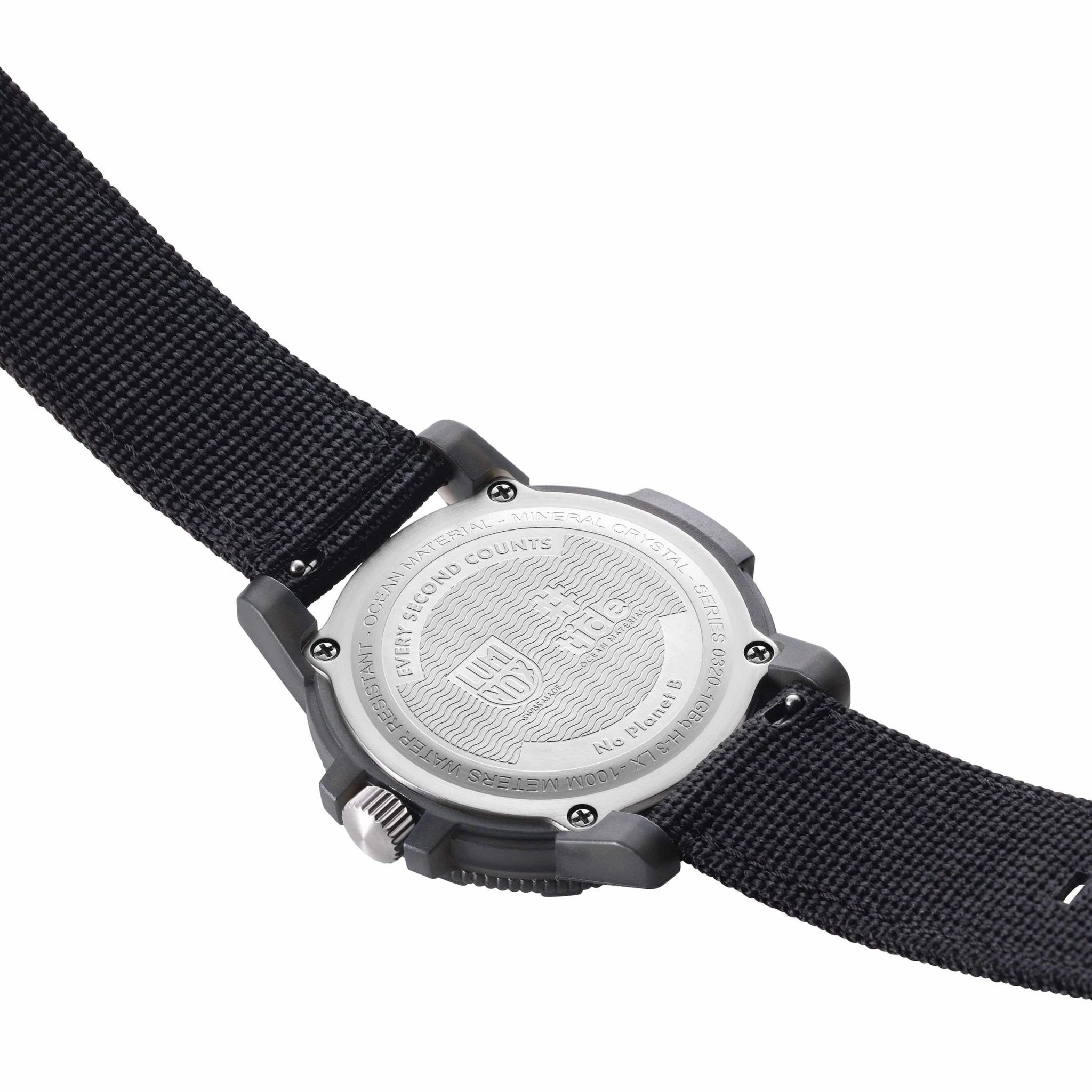 Luminox Leatherback SEA Turtle Giant ECO #tide Black rPET Strap Date Quartz Mens Watch XS.0321.ECO