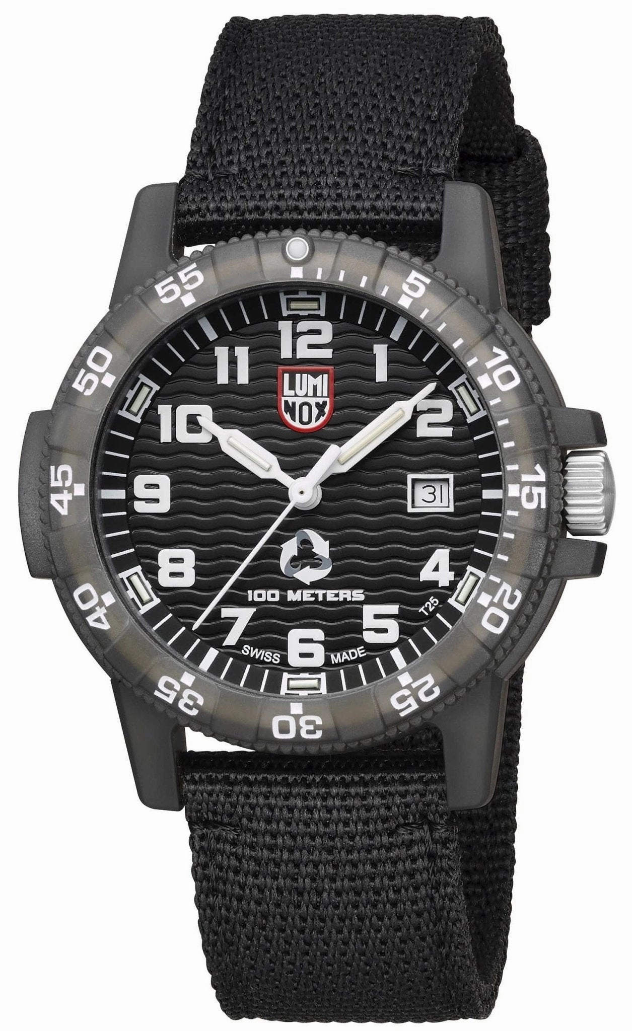 Luminox Leatherback SEA Turtle Giant ECO #tide Black rPET Strap Date Quartz Mens Watch XS.0321.ECO
