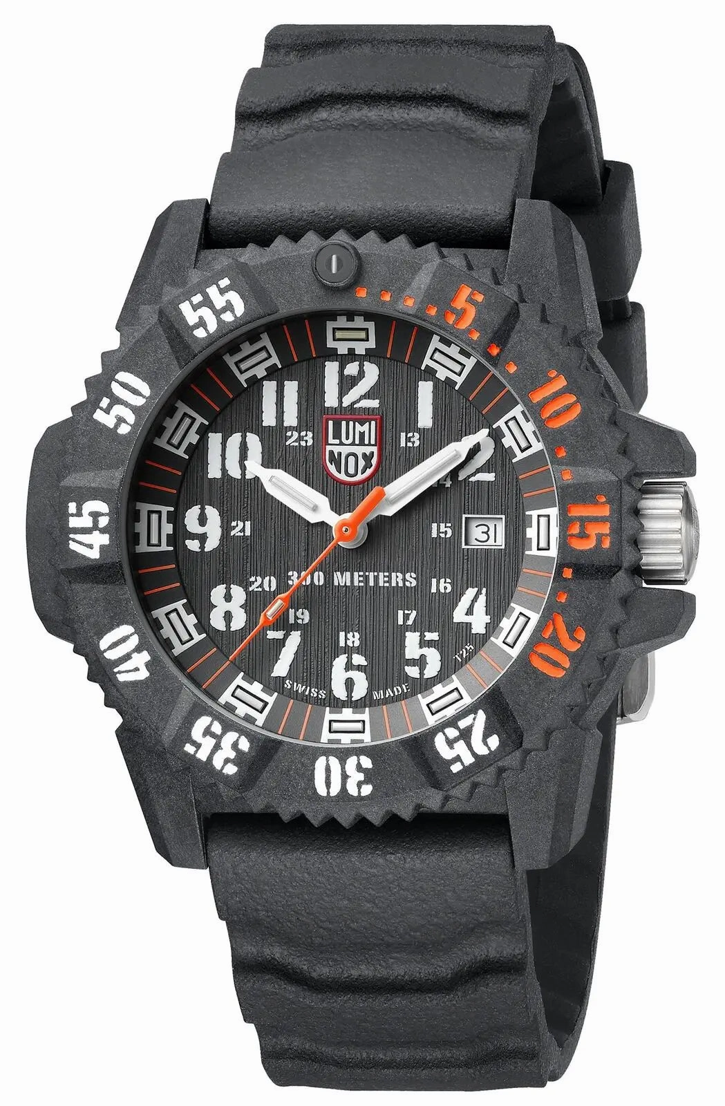 Luminox Master Carbon SEAL CARBONOX  Black Dial Black Rubber Strap Date Divers Quartz Mens Watch XS.3801.C