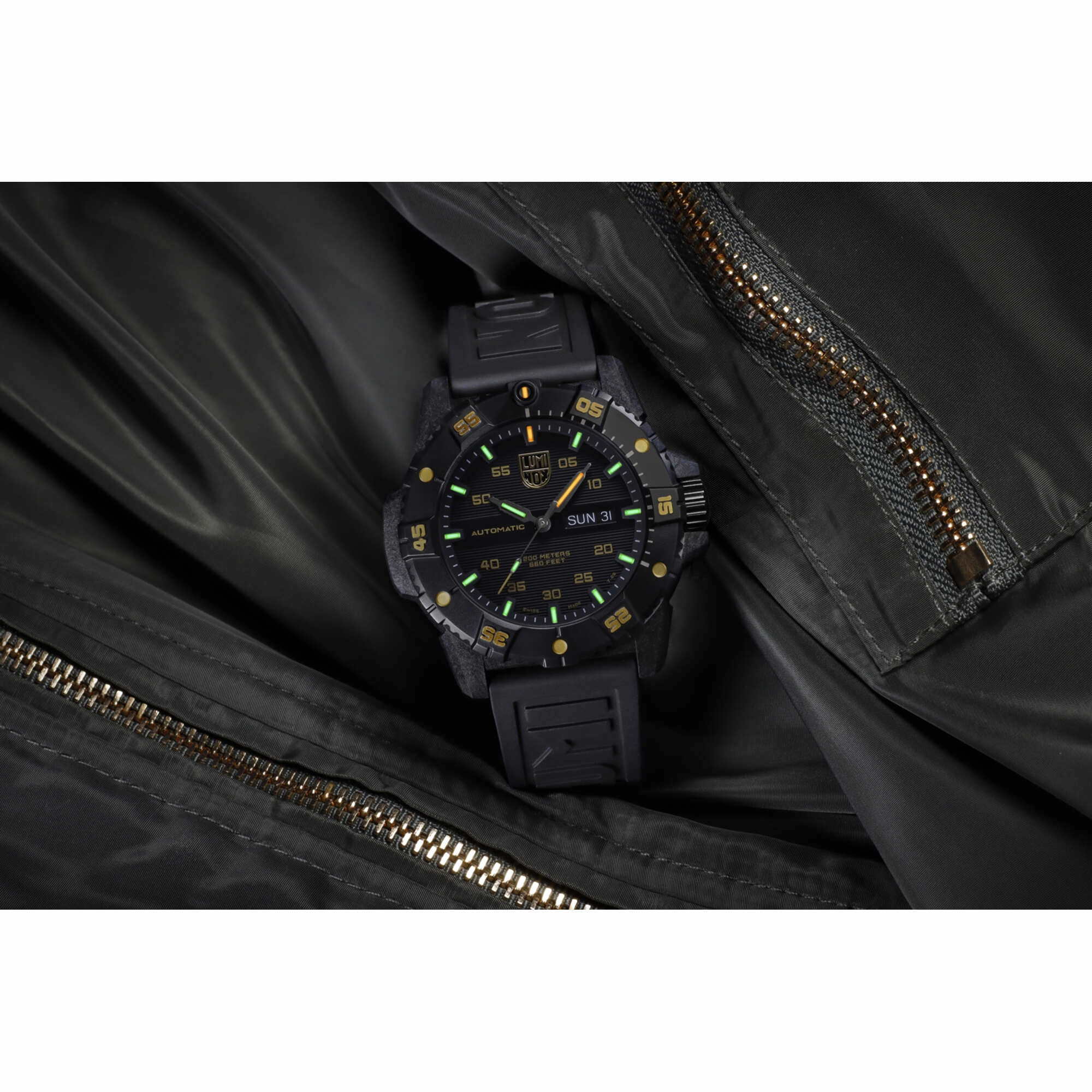 Luminox Men's Watch - Master Carbon Seal Automatic Black Dial Strap | XS.3865.GOLD