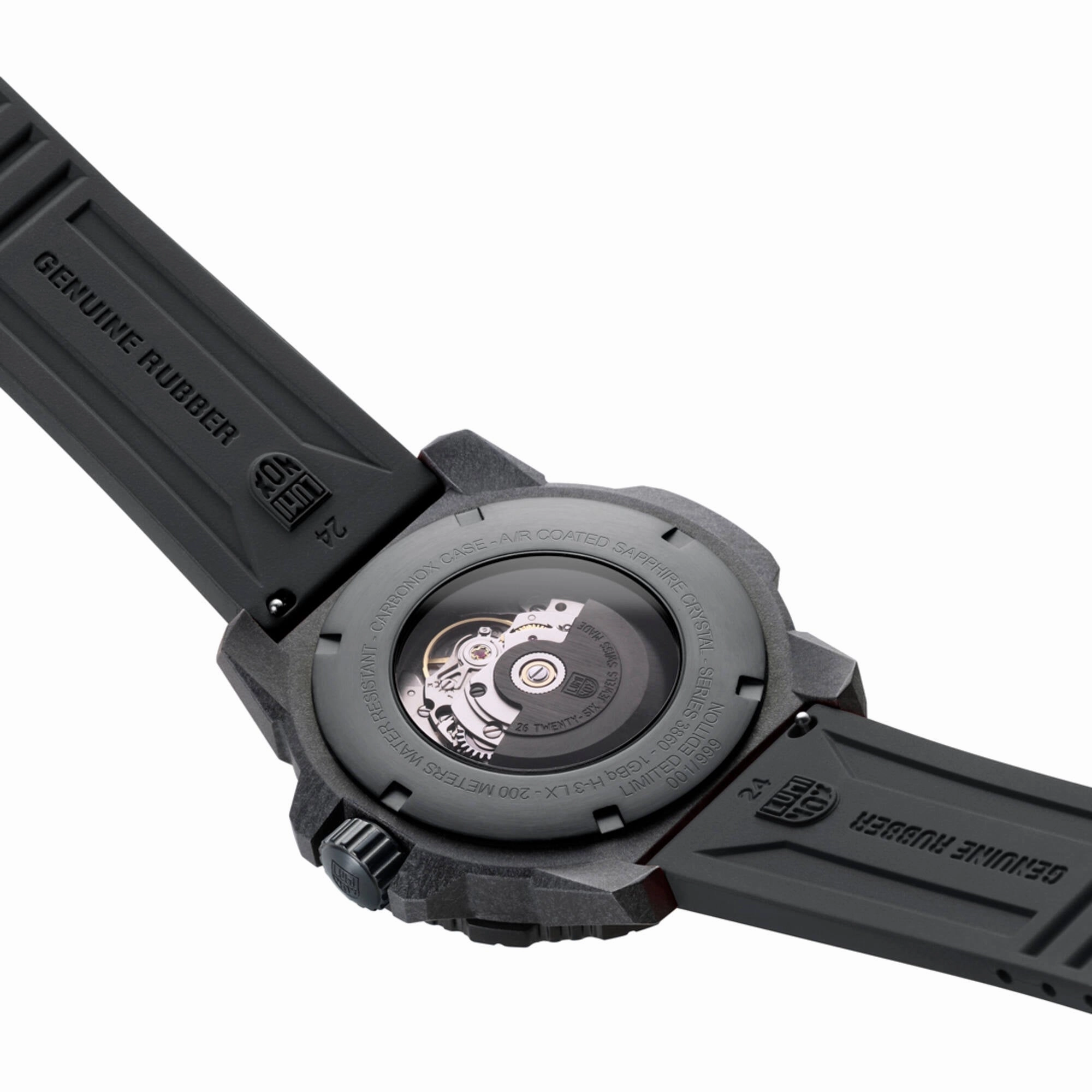 Luminox Men's Watch - Master Carbon Seal Automatic Black Dial Strap | XS.3865.GOLD