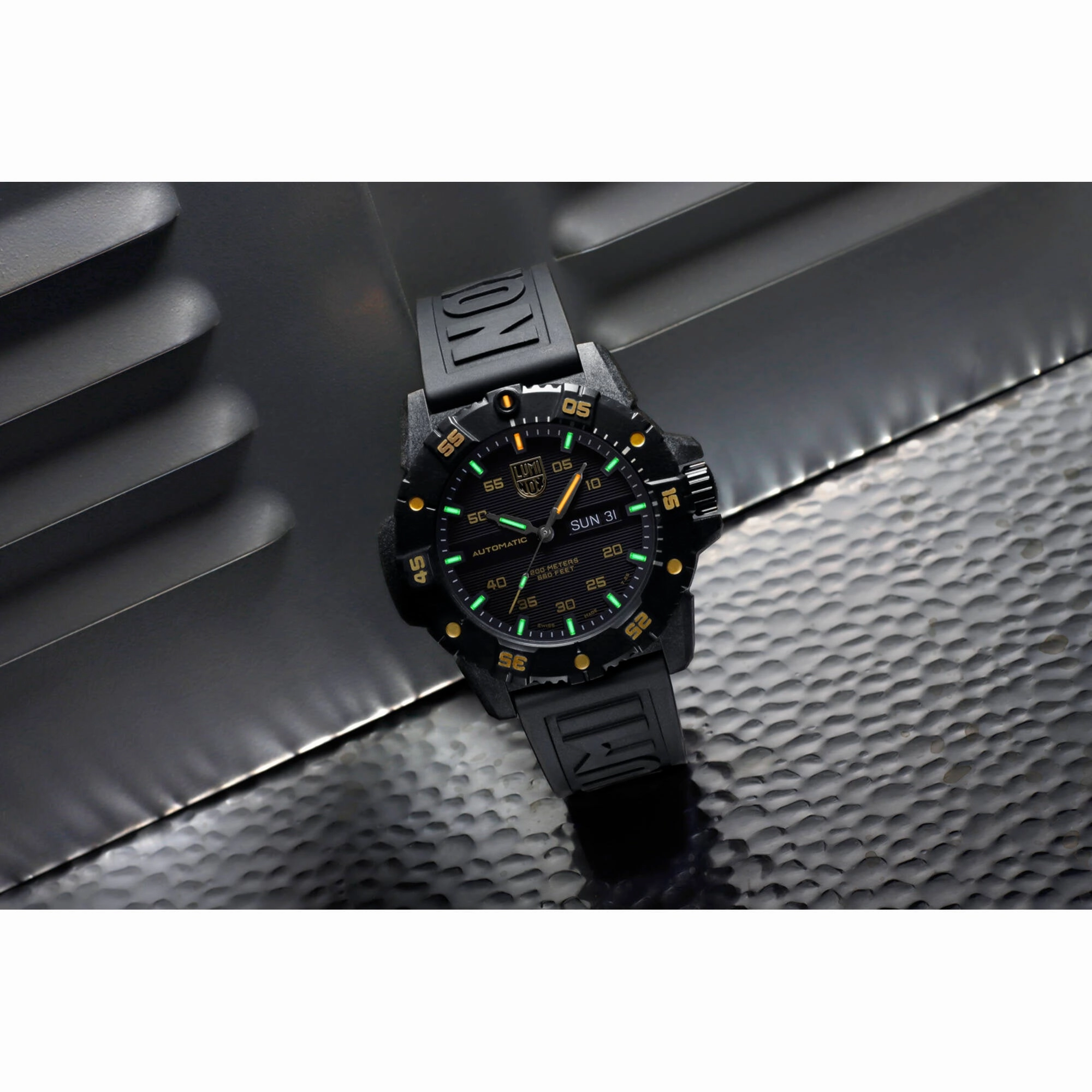 Luminox Men's Watch - Master Carbon Seal Automatic Black Dial Strap | XS.3865.GOLD