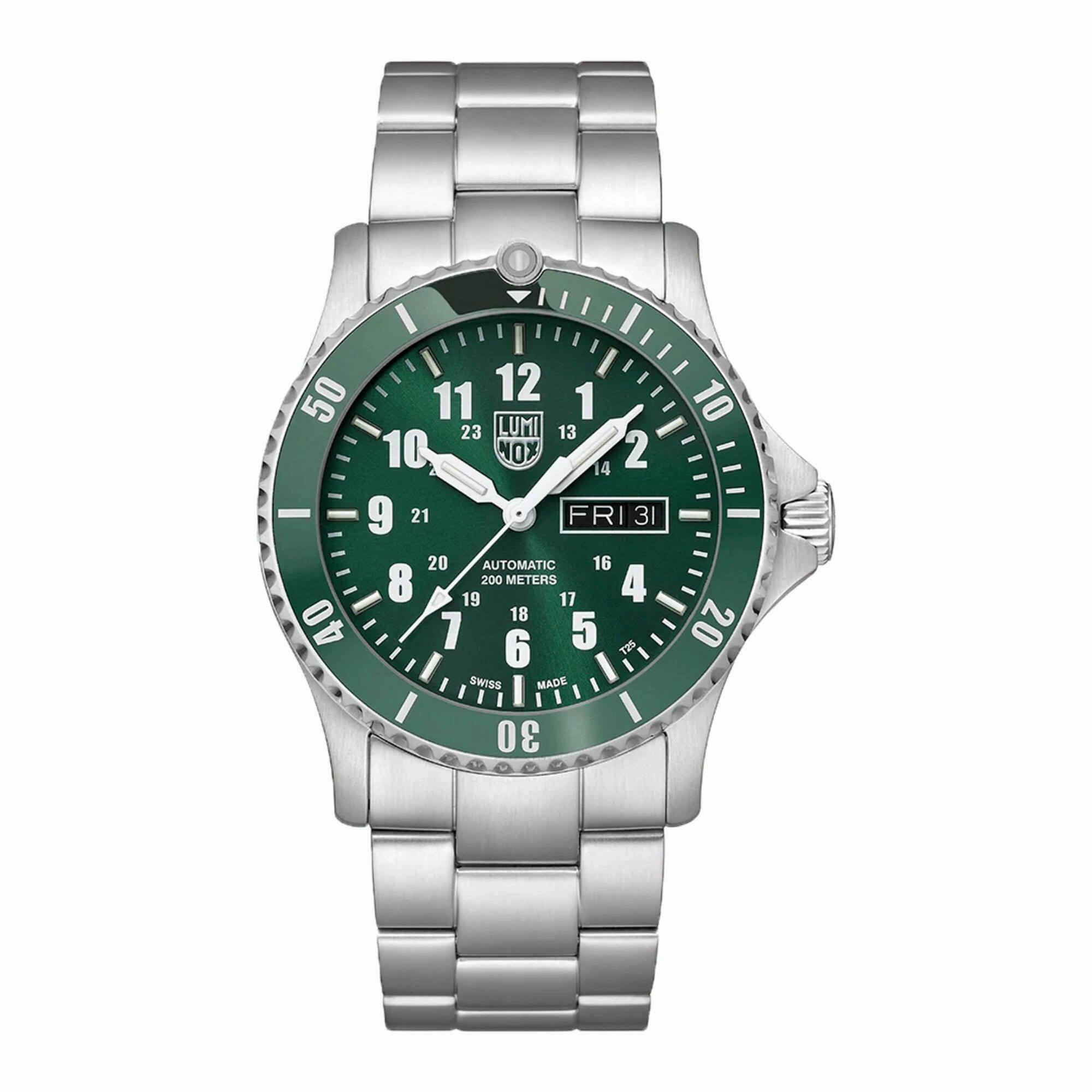 Luminox Men's Watch - Sport Timer Automatic Green Dial Steel Bracelet Dive | XS.0937