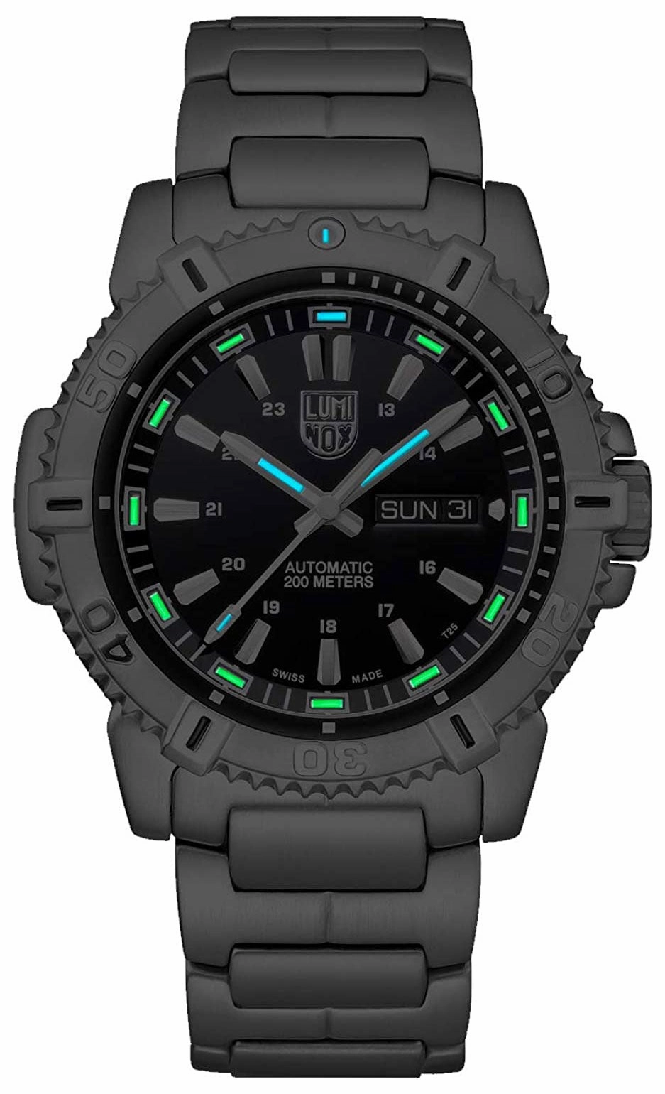 Luminox Modern Mariner Automatic Stainless Steel Black Dial Day/Date Divers Mens Watch XS.6502.NV