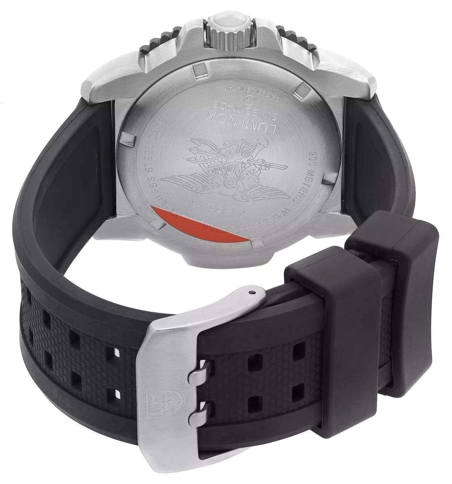 Luminox Navy SEAL Colormark Stainless Steel Black Dial Black Rubber Strap Date Divers Quartz Mens Watch XS.3151.NV.F