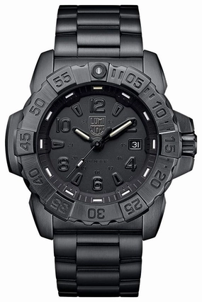Luminox Navy SEAL Ion Plated Stainless Steel Black Dial Date Divers Quartz Mens Watch XS.3252.BO.L