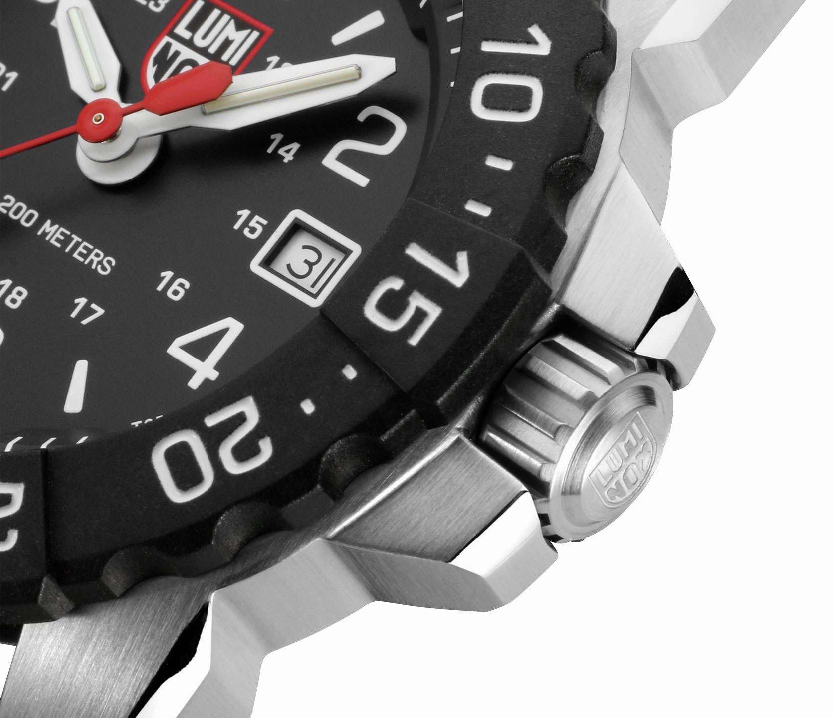 Luminox Navy SEAL Stainless Steel Black Dial Black Rubber Strap Date Divers Quartz Mens Watch XS.3251.CB