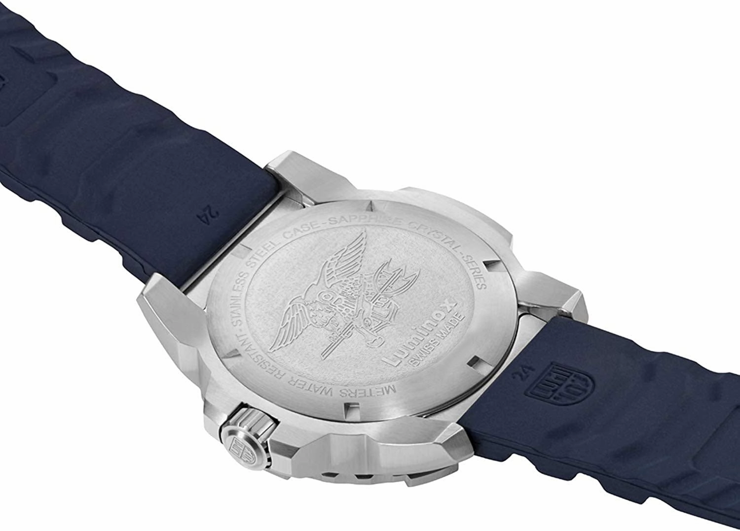Luminox Navy SEAL Stainless Steel Blue Dial Blue Rubber Strap Date Divers Quartz Mens Watch XS.3253