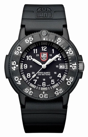Luminox Original Navy Seal CARBONOX Black Rubber Strap Black Dial Date Divers Quartz Mens Watch XS.3001.F