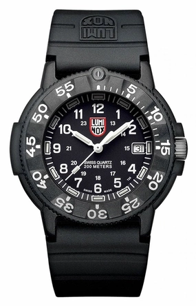 Luminox Original Navy Seal CARBONOX Black Rubber Strap Black Dial Date Divers Quartz Mens Watch XS.3001.F