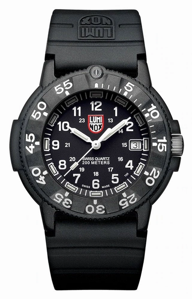 Luminox Original Navy Seal CARBONOX Black Rubber Strap Black Dial Date Divers Quartz Mens Watch XS.3001.F