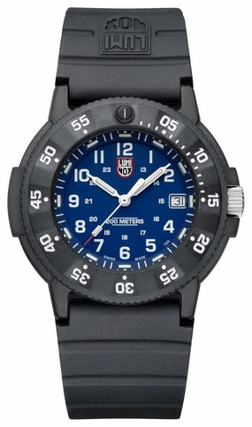 Luminox Original Navy SEAL CARBONOX Blue Dial Black Rubber Strap Date Divers Quartz Mens Watch XS.3003.EVO