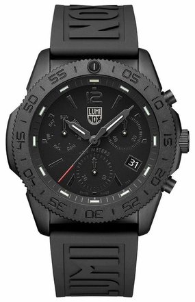 Luminox Pacific Diver Chronograph Black PVD Black Dial Black Rubber Strap Day/Date Divers Quartz Mens Watch XS.3141.BO