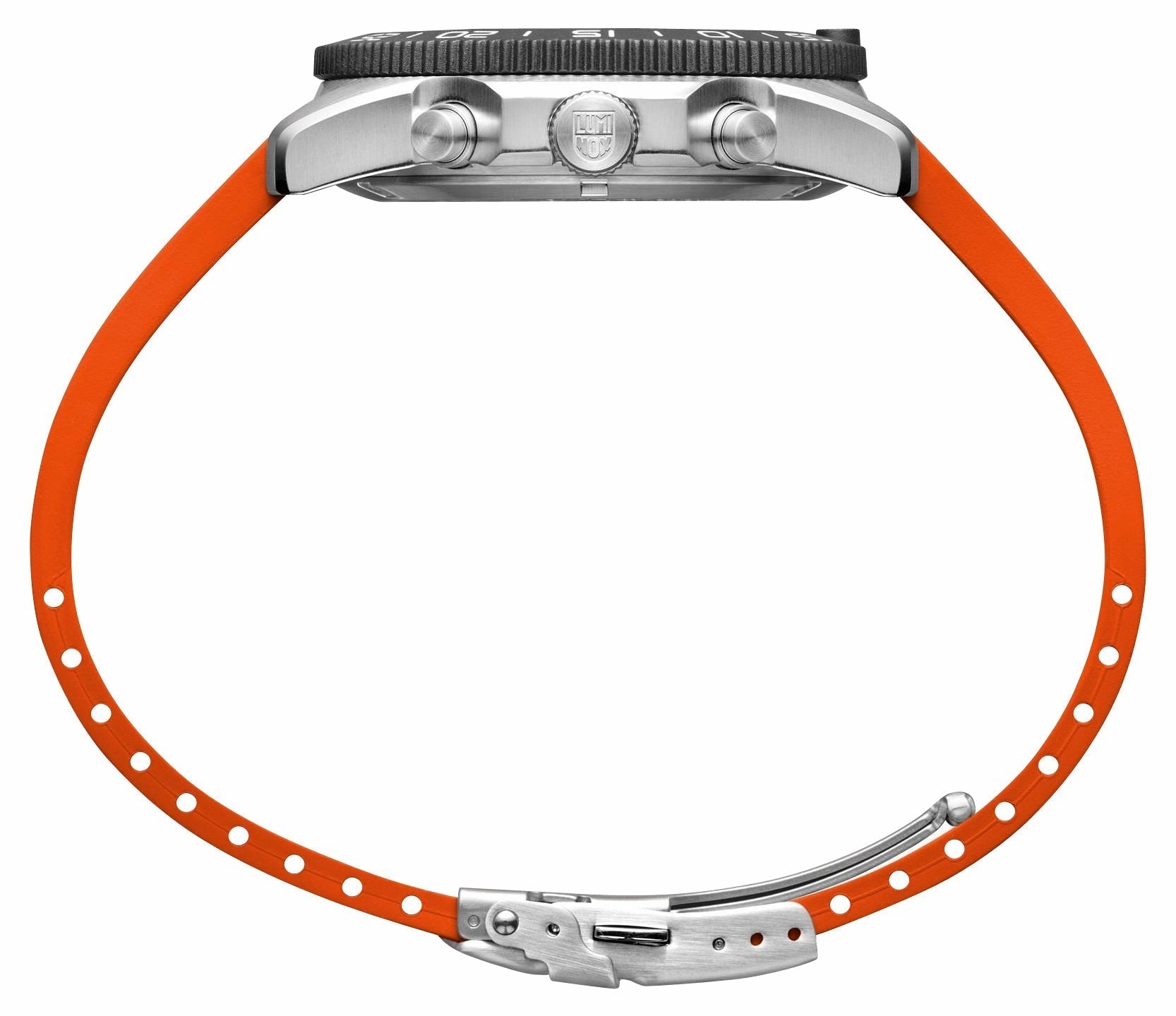 Luminox Pacific Diver Chronograph Stainless Steel Black Dial Orange Rubber Strap Day/Date Divers Quartz Mens Watch XS.3149
