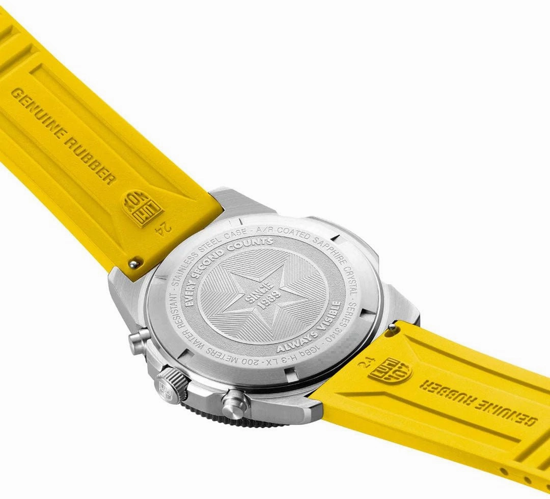 Luminox Pacific Diver Chronograph Stainless Steel Black Dial Yellow/Black Interchangeable Rubber Strap Day/Date Divers Quartz Mens Watch XS.3145.SET