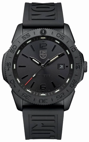 Luminox Pacific Diver Ion Plated Steel Black Dial Black Rubber Strap Date Quartz Mens Watch XS.3121.BO.1