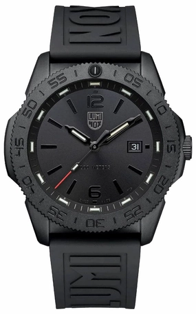 Luminox Pacific Diver Ion Plated Steel Black Dial Black Rubber Strap Date Quartz Mens Watch XS.3121.BO.1