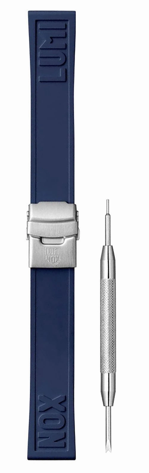Luminox Pacific Diver Ripple Stainless Steel Blue Dial Interchangeable Blue Rubber Strap Date Divers Quartz Mens Watch XS.3123M.SET.1