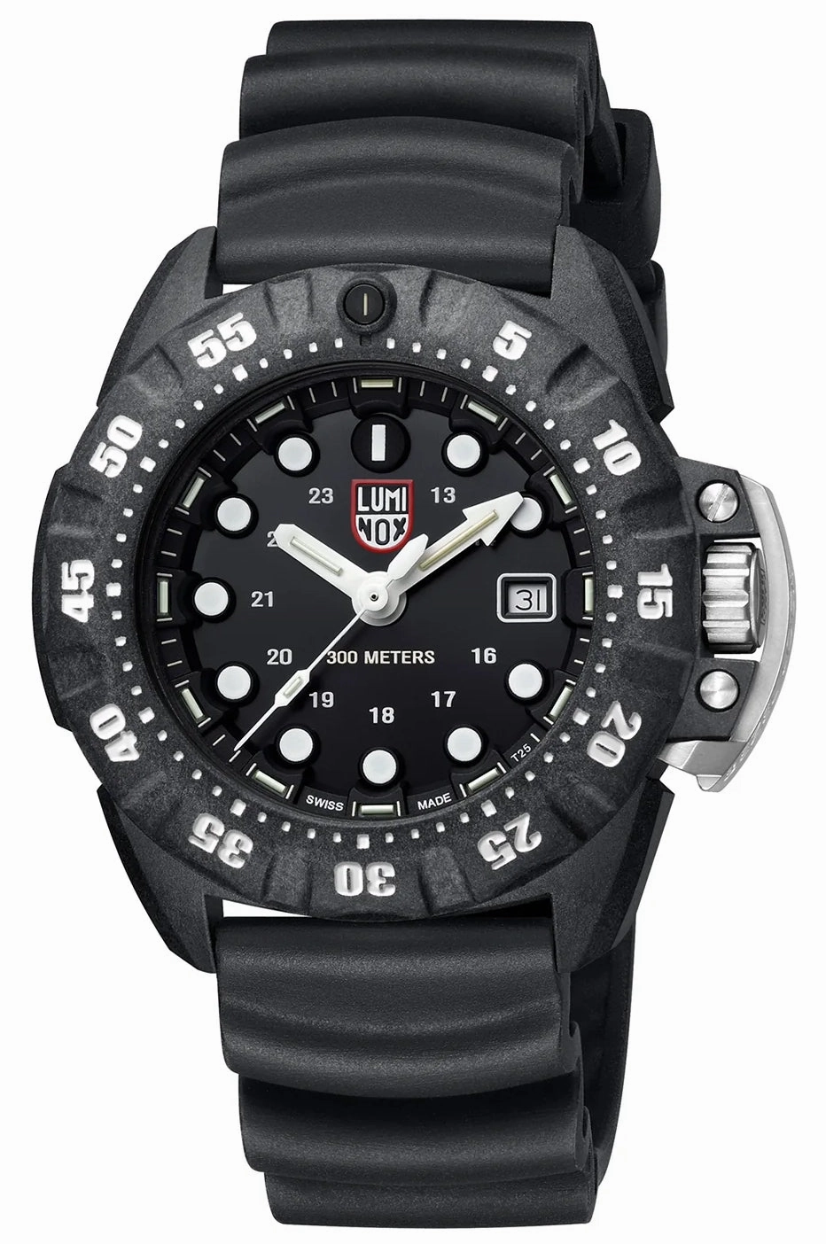 Luminox Scott Cassell Deep Dive CARBONOX Black Dial Black Rubber Strap Date Divers Quartz Mens Watch XS.1551