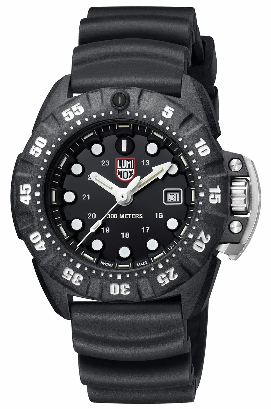 Luminox Scott Cassell Deep Dive CARBONOX Black Dial Black Rubber Strap Date Divers Quartz Mens Watch XS.1551