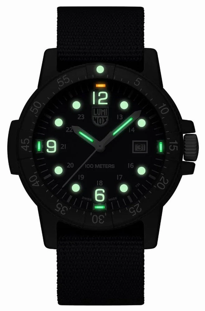 Luminox Sea Bass CARBONOX Blue Dial Blue rPET Strap Date Quartz Mens Watch X2.2003.ND