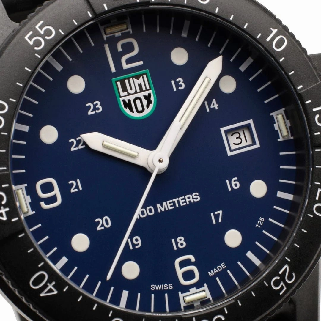 Luminox Sea Bass CARBONOX Blue Dial Blue rPET Strap Date Quartz Mens Watch X2.2003.ND