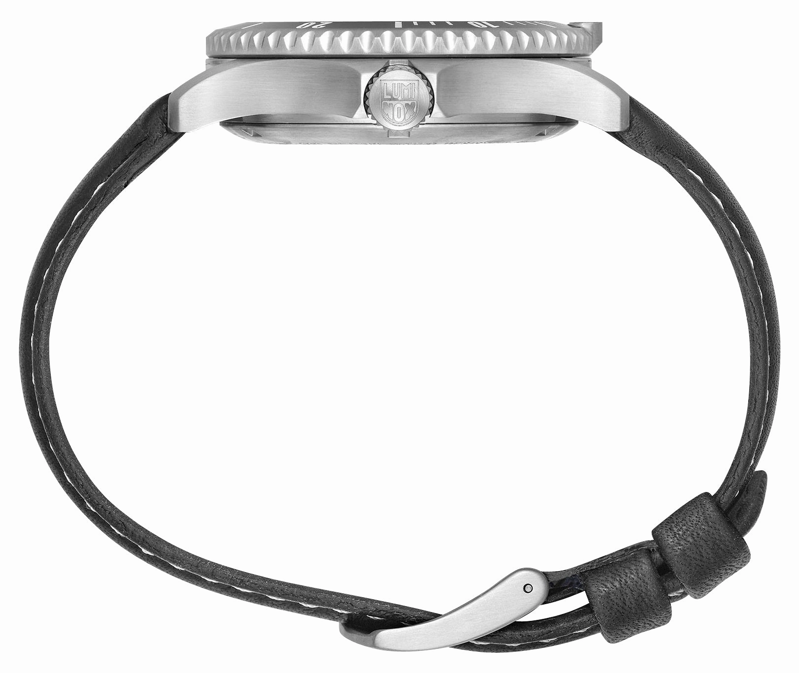 Luminox Sport Timer Automatic Stainless Steel Black Dial Black Leather Strap Day/Date Divers Mens Watch XS.0921