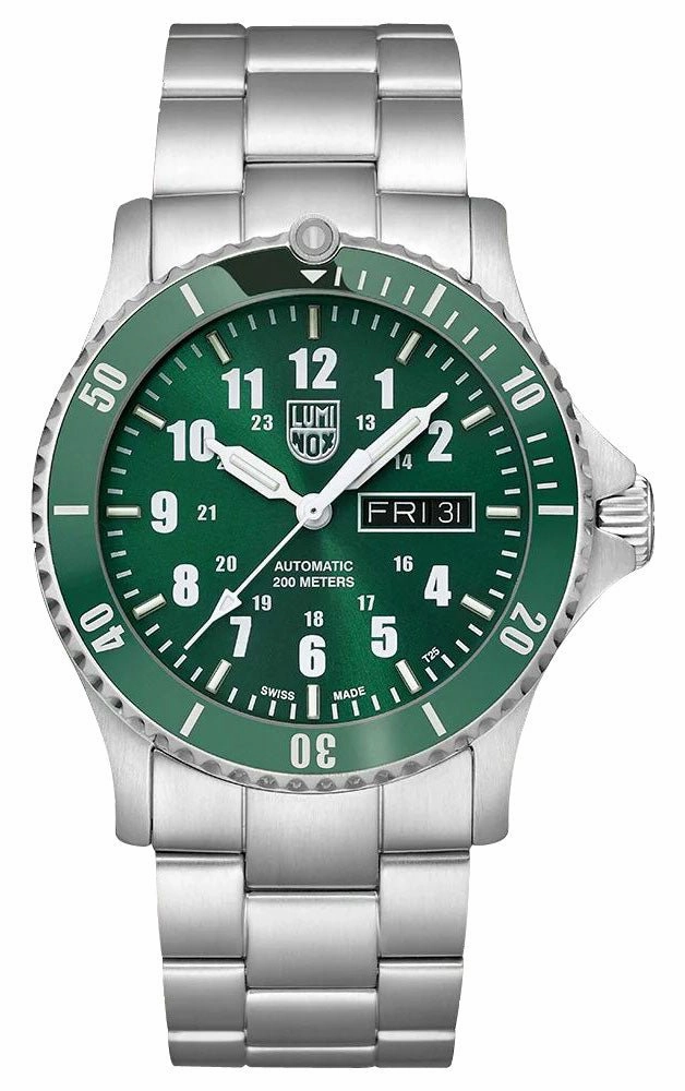 Luminox Sport Timer Automatic Stainless Steel Green Dial Day/Date Divers Mens Watch XS.0937