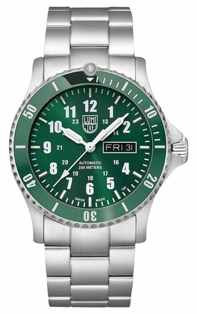 Luminox Sport Timer Automatic Stainless Steel Green Dial Day/Date Divers Mens Watch XS.0937
