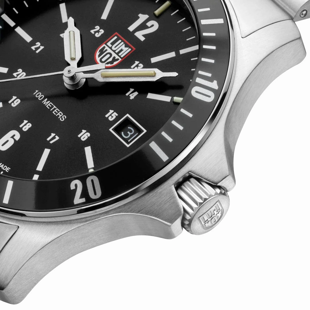 Luminox Sport Timer Stainless Steel Black Dial Date Quartz Mens Watch XS.0911